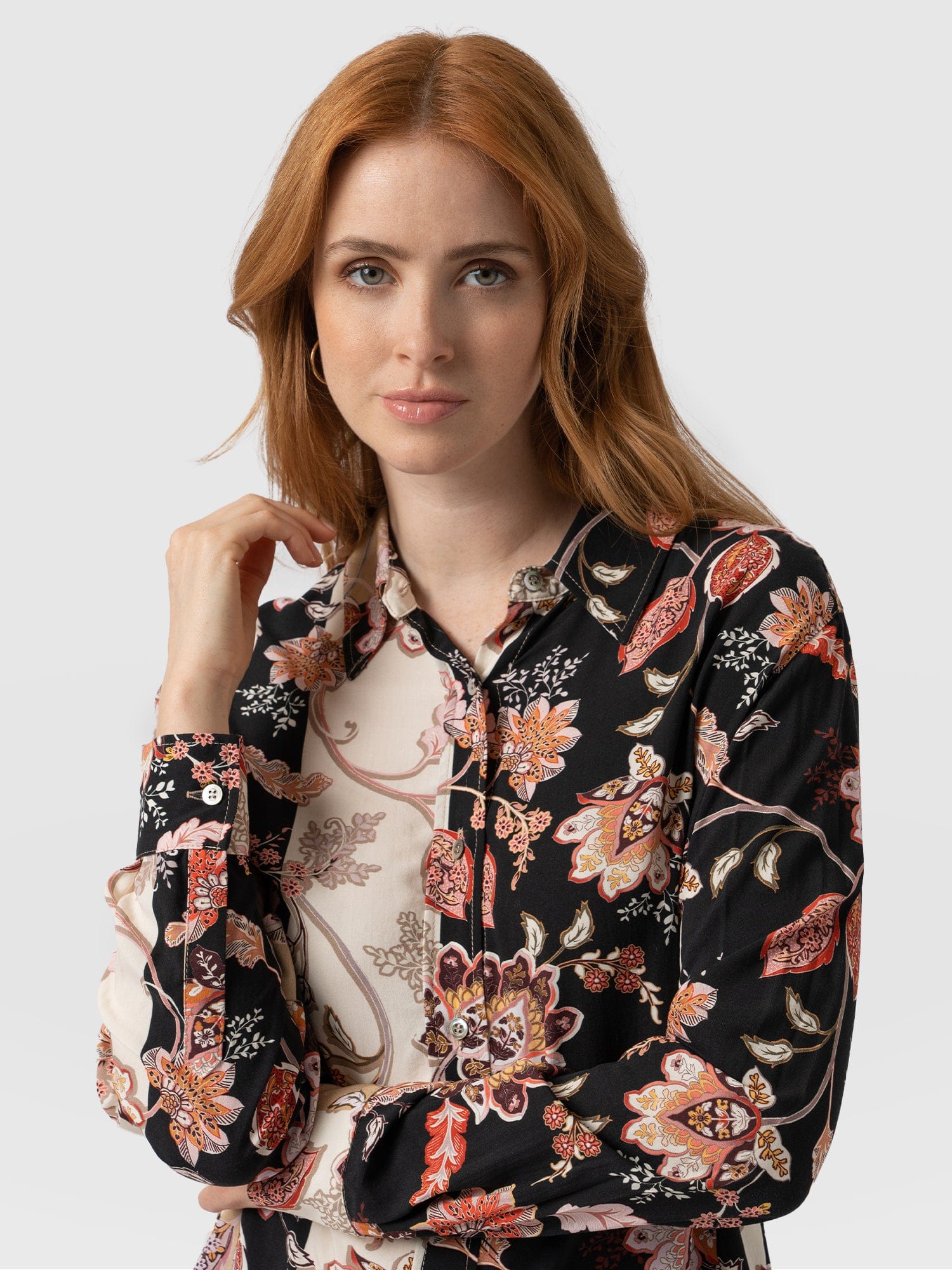 Boyfriend Shirt Paisley Stripe - Women's Shirts | Saint + Sofia® USA